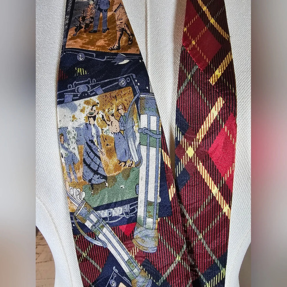 VTG Museum Artifacts 100% Men’s Silk Handmade Tie Golfing Sportswear - Picture 7 of 9
